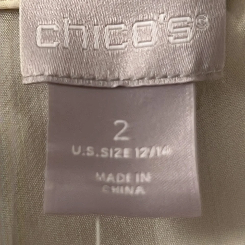 Chico’s Embroidered Sleeve V-Neck Blouse